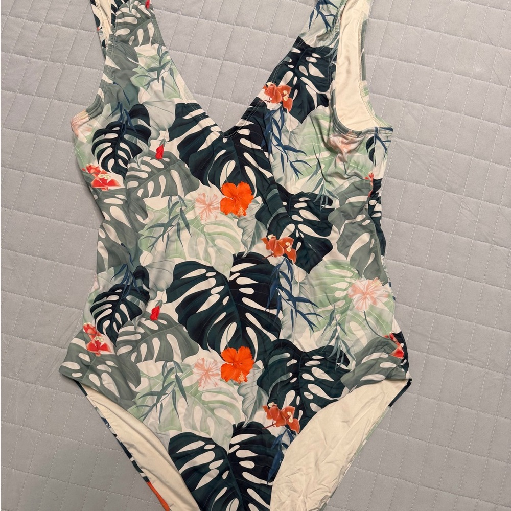 Toluca Cream and Green Swimsuit